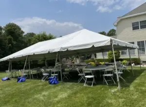 tent rentals with chair and tables , outdoor set-up